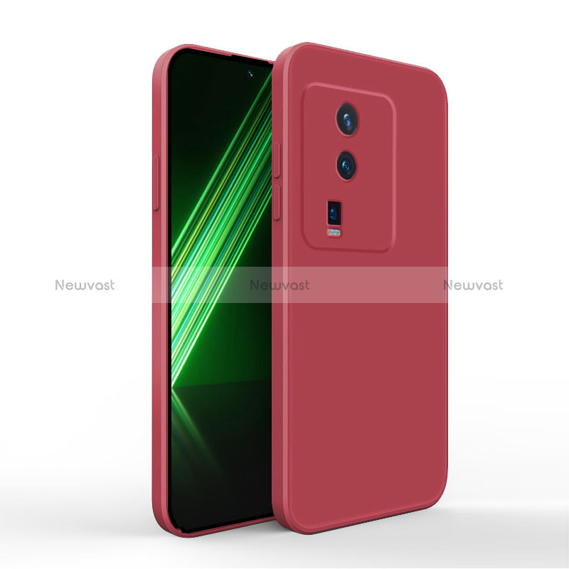 Ultra-thin Silicone Gel Soft Case 360 Degrees Cover YK4 for Vivo iQOO Neo7 5G Red