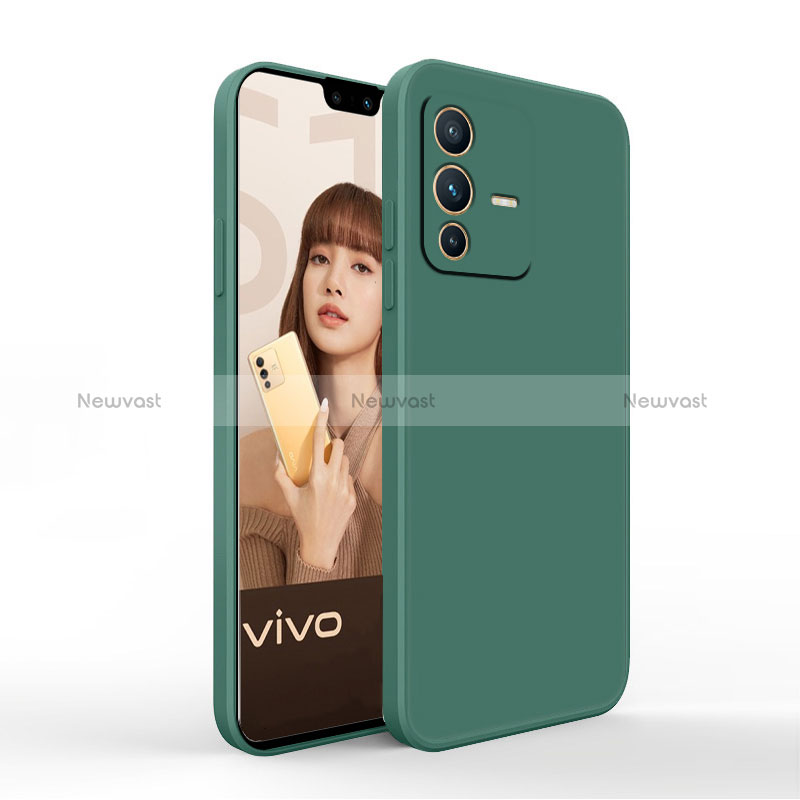 Ultra-thin Silicone Gel Soft Case 360 Degrees Cover YK4 for Vivo V23 5G Midnight Green