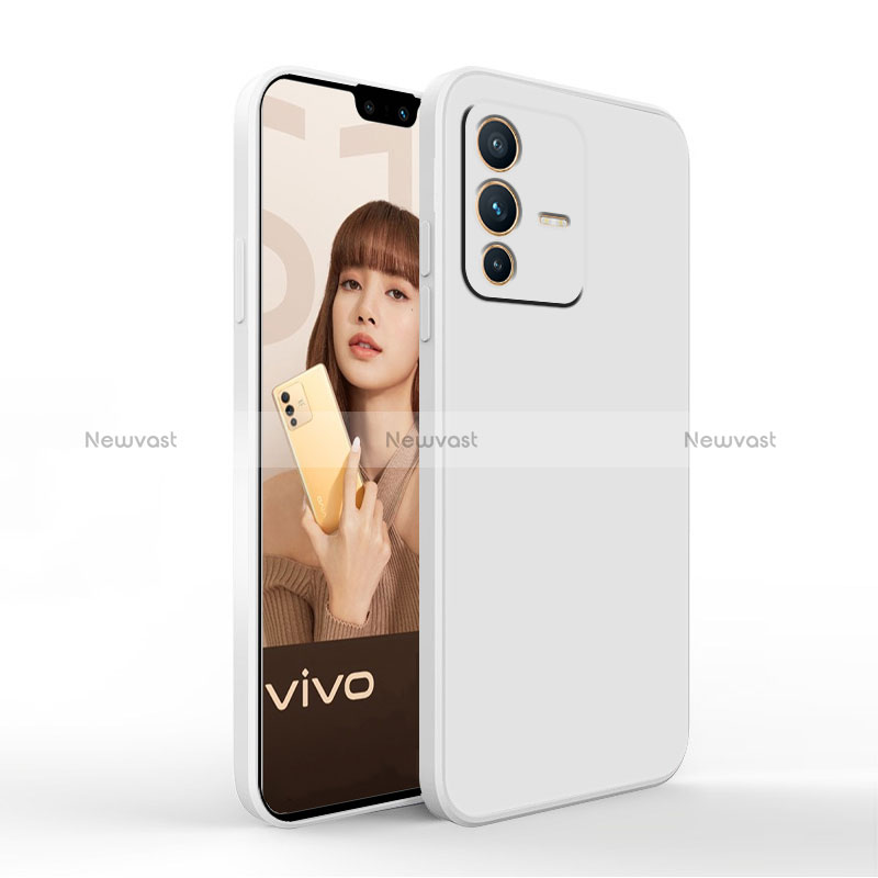Ultra-thin Silicone Gel Soft Case 360 Degrees Cover YK4 for Vivo V23 Pro 5G White