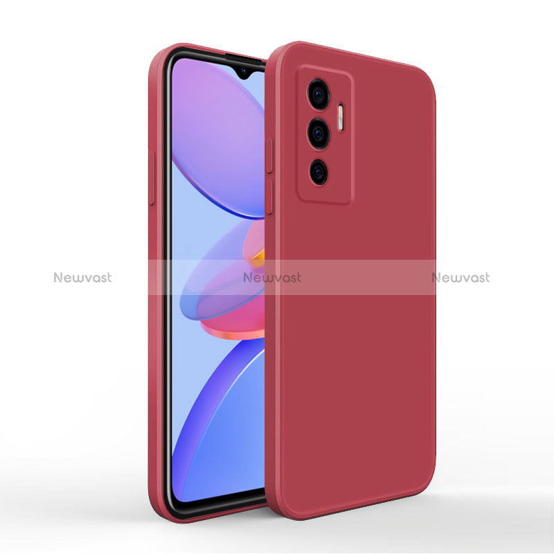 Ultra-thin Silicone Gel Soft Case 360 Degrees Cover YK4 for Vivo V23e 5G Red