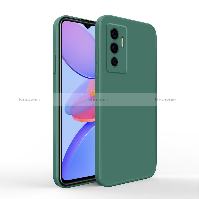 Ultra-thin Silicone Gel Soft Case 360 Degrees Cover YK4 for Vivo V23e Midnight Green