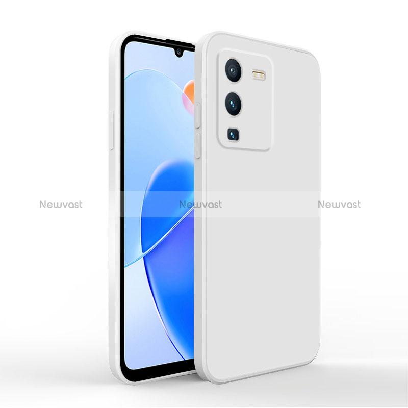 Ultra-thin Silicone Gel Soft Case 360 Degrees Cover YK4 for Vivo V25 Pro 5G White