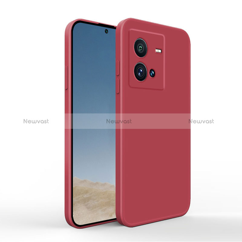 Ultra-thin Silicone Gel Soft Case 360 Degrees Cover YK4 for Vivo V25e Red