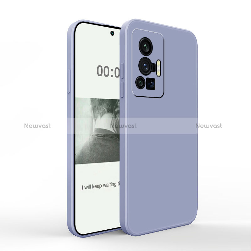 Ultra-thin Silicone Gel Soft Case 360 Degrees Cover YK4 for Vivo X70 Pro 5G Lavender Gray