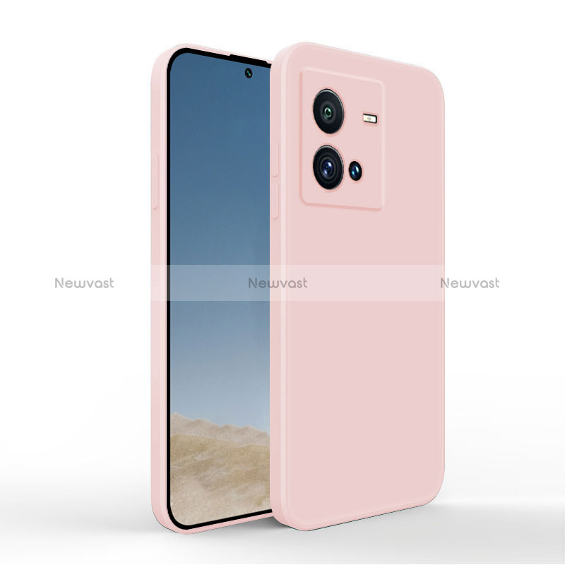 Ultra-thin Silicone Gel Soft Case 360 Degrees Cover YK4 for Vivo X80 Lite 5G Pink