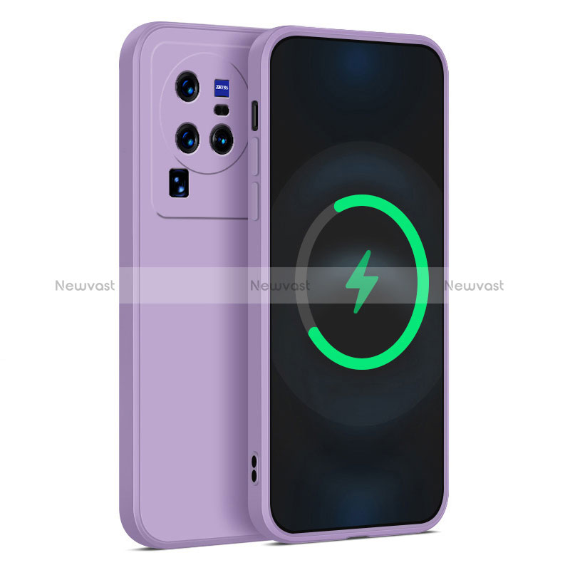 Ultra-thin Silicone Gel Soft Case 360 Degrees Cover YK4 for Vivo X80 Pro 5G Clove Purple