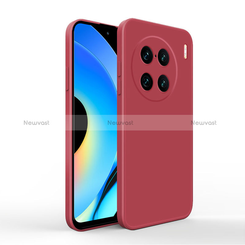 Ultra-thin Silicone Gel Soft Case 360 Degrees Cover YK4 for Vivo X90 Pro 5G Red