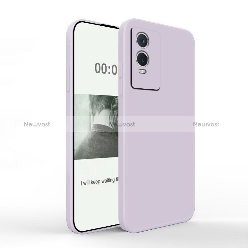 Ultra-thin Silicone Gel Soft Case 360 Degrees Cover YK4 for Vivo Y76s 5G Clove Purple