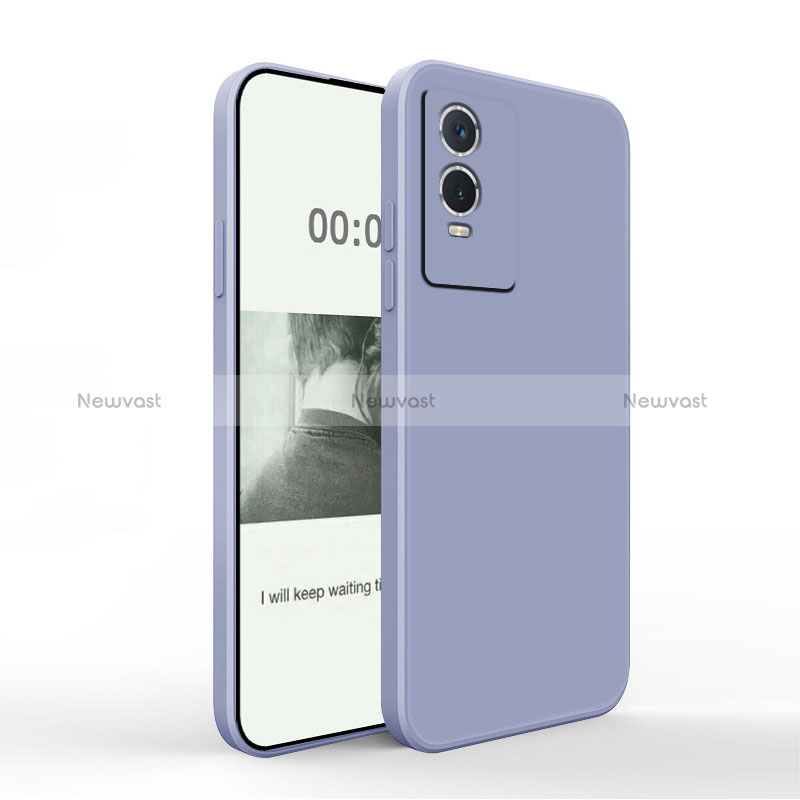 Ultra-thin Silicone Gel Soft Case 360 Degrees Cover YK4 for Vivo Y76s 5G Lavender Gray