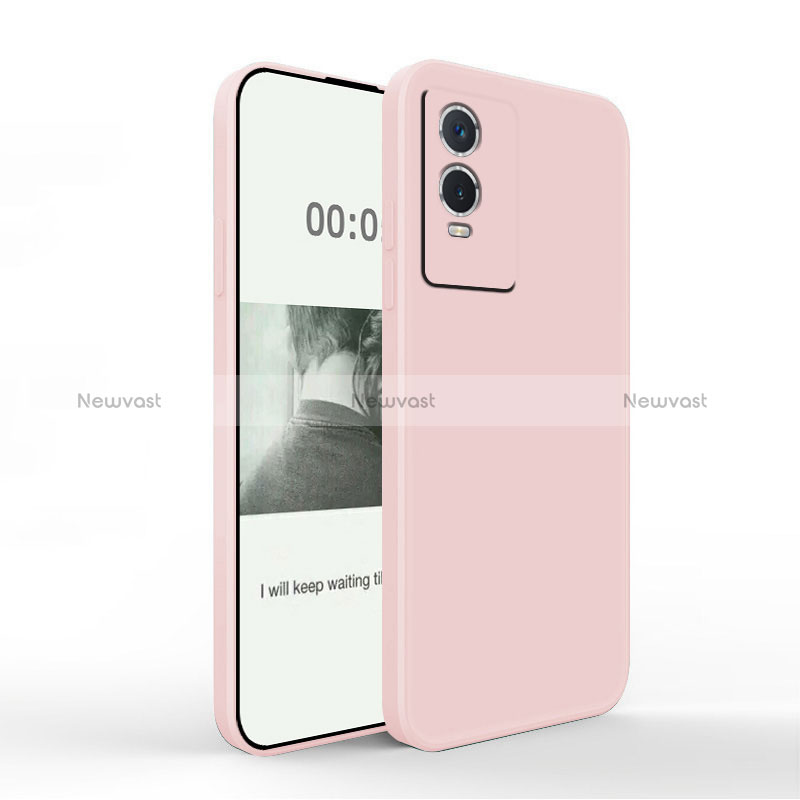 Ultra-thin Silicone Gel Soft Case 360 Degrees Cover YK4 for Vivo Y76s 5G Pink