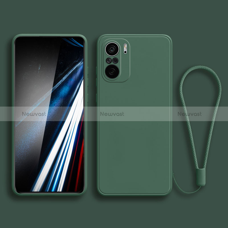 Ultra-thin Silicone Gel Soft Case 360 Degrees Cover YK4 for Xiaomi Redmi K40 Pro 5G Midnight Green