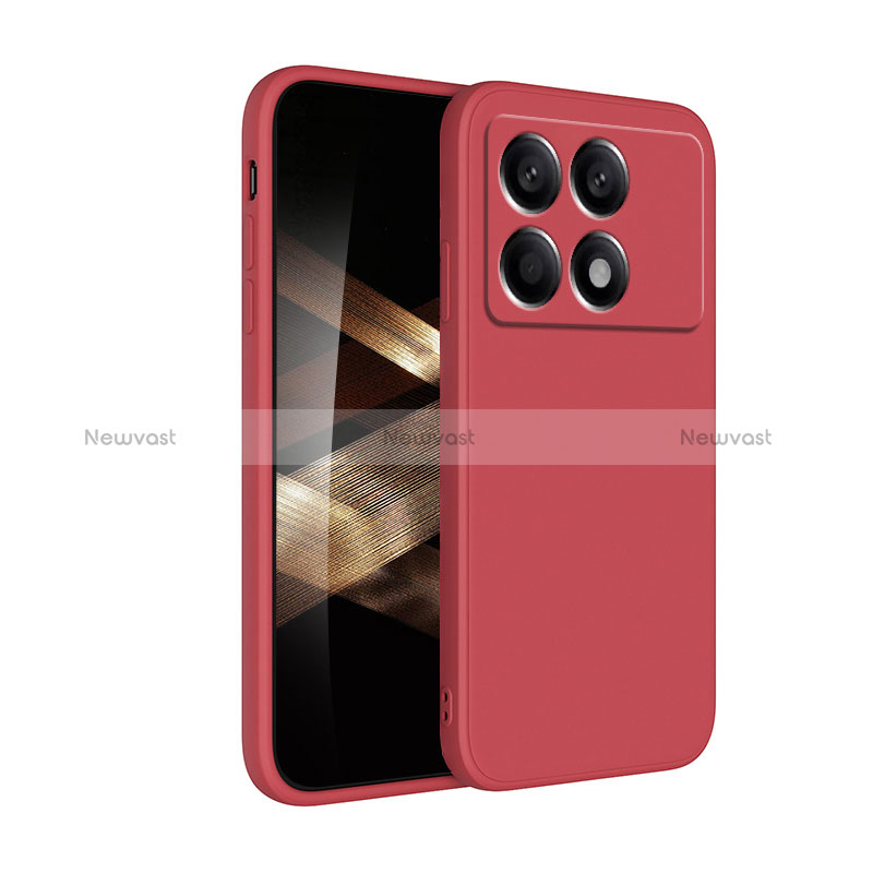 Ultra-thin Silicone Gel Soft Case 360 Degrees Cover YK4 for Xiaomi Redmi K70 5G Red