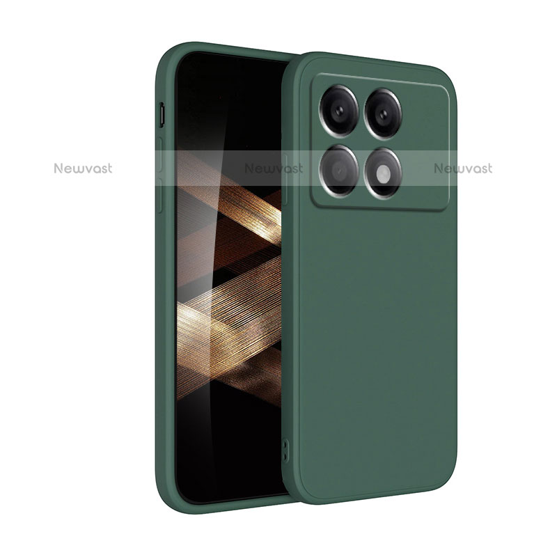 Ultra-thin Silicone Gel Soft Case 360 Degrees Cover YK4 for Xiaomi Redmi K70E 5G Green