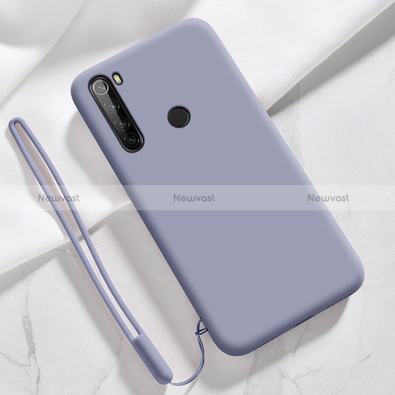 Ultra-thin Silicone Gel Soft Case 360 Degrees Cover YK6 for Xiaomi Redmi Note 8 (2021) Lavender Gray