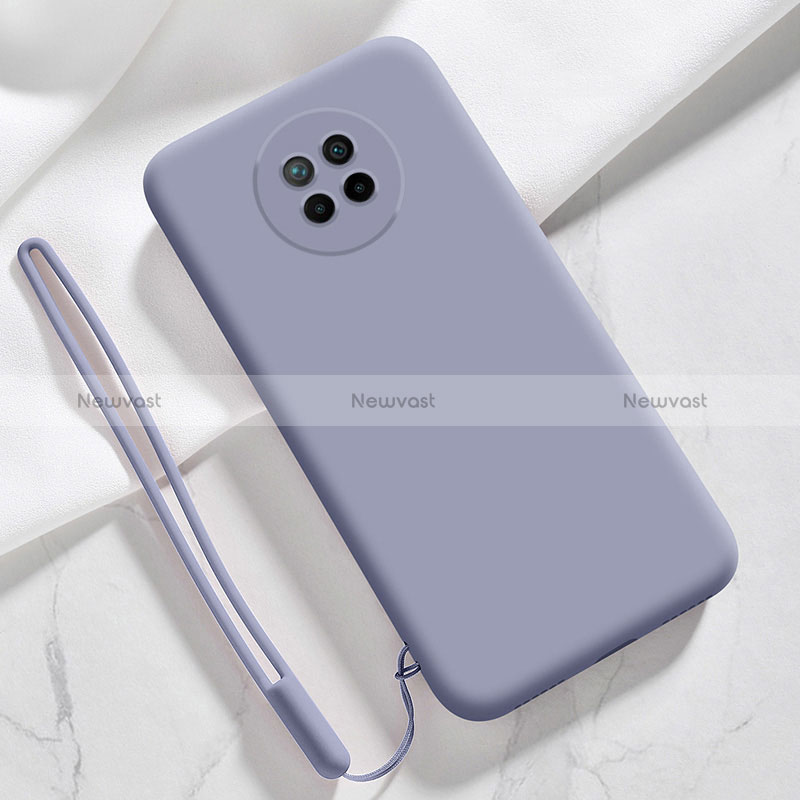 Ultra-thin Silicone Gel Soft Case 360 Degrees Cover YK6 for Xiaomi Redmi Note 9T 5G Lavender Gray