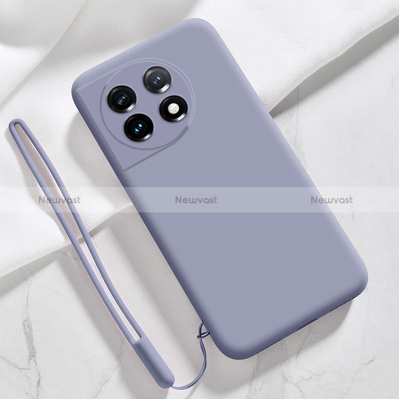 Ultra-thin Silicone Gel Soft Case 360 Degrees Cover YK8 for OnePlus Ace 2 Pro 5G Lavender Gray