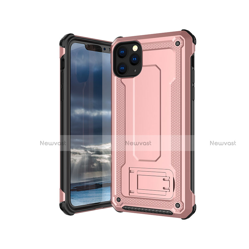 Ultra-thin Silicone Gel Soft Case 360 Degrees Cover Z01 for Apple iPhone 11 Pro Max Rose Gold