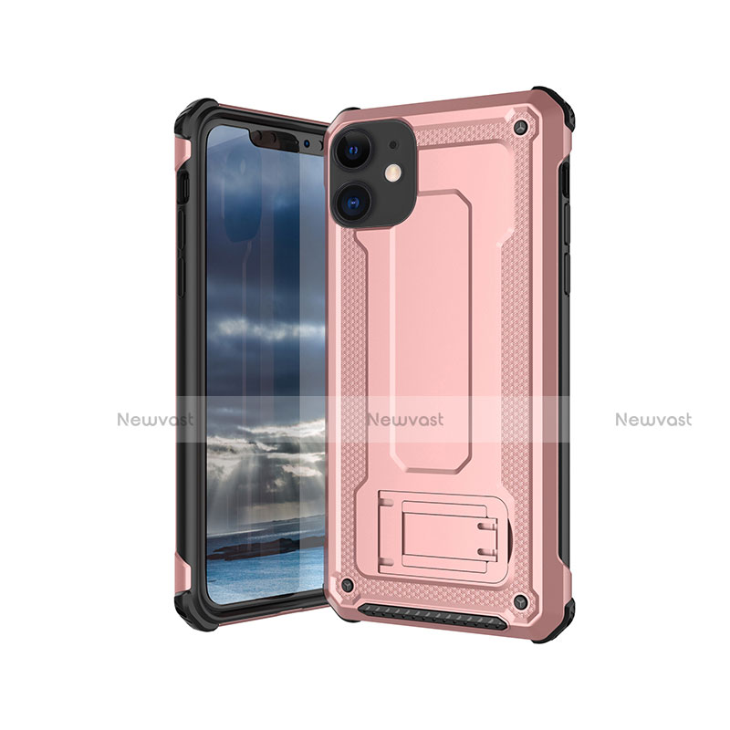 Ultra-thin Silicone Gel Soft Case 360 Degrees Cover Z01 for Apple iPhone 11 Rose Gold