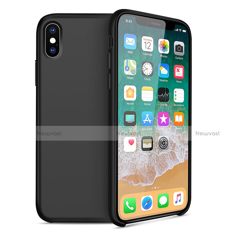 Ultra-thin Silicone Gel Soft Case 360 Degrees for Apple iPhone X Black