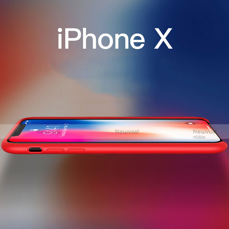 Ultra-thin Silicone Gel Soft Case 360 Degrees M02 for Apple iPhone X Red