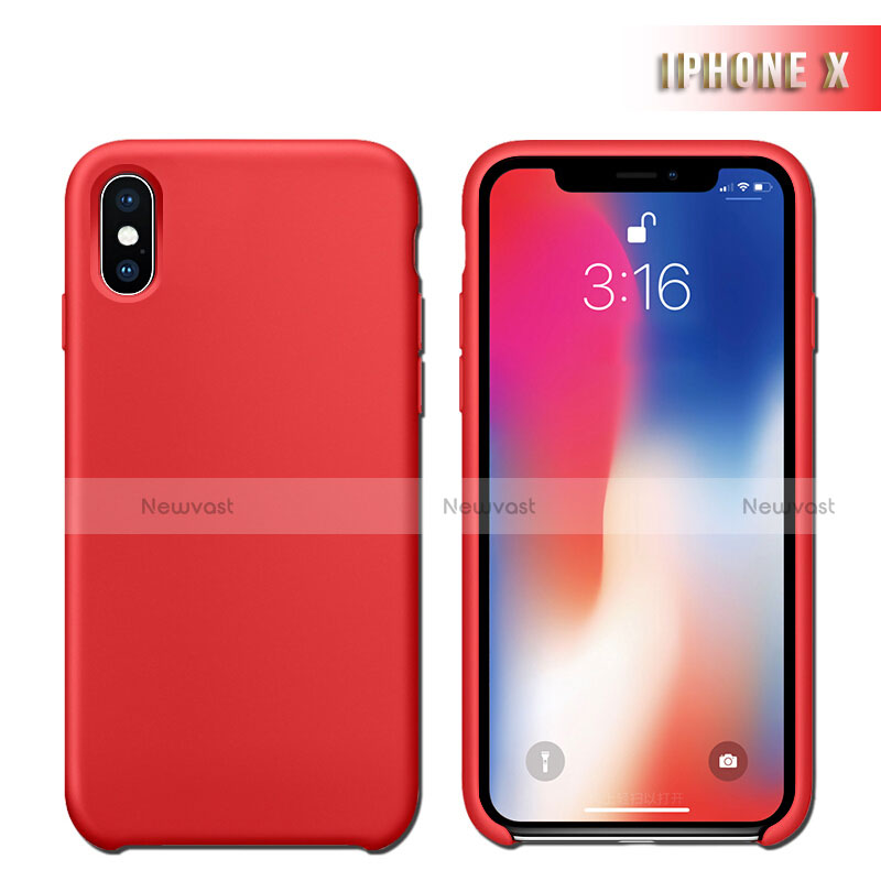 Ultra-thin Silicone Gel Soft Case 360 Degrees M02 for Apple iPhone Xs Red