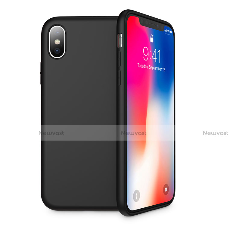 Ultra-thin Silicone Gel Soft Case 360 Degrees Z02 for Apple iPhone Xs Black