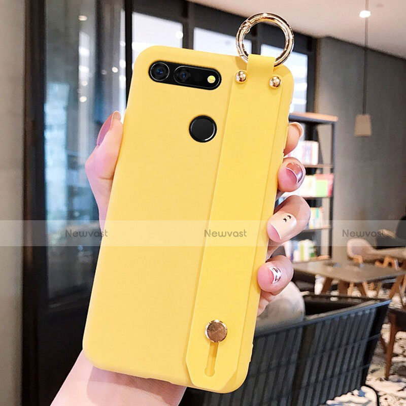 Ultra-thin Silicone Gel Soft Case Cover C01 for Huawei Honor V20 Yellow