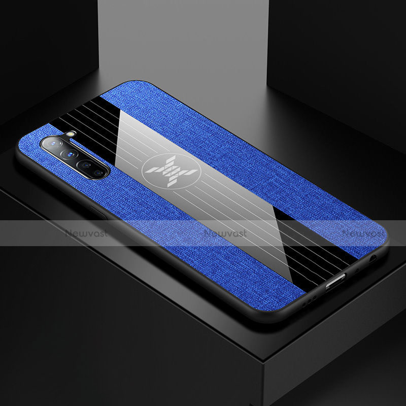 Ultra-thin Silicone Gel Soft Case Cover S01 for Oppo F15 Blue