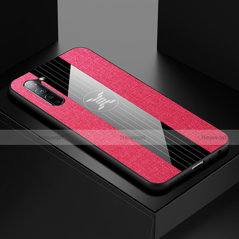 Ultra-thin Silicone Gel Soft Case Cover S01 for Oppo K7 5G Hot Pink