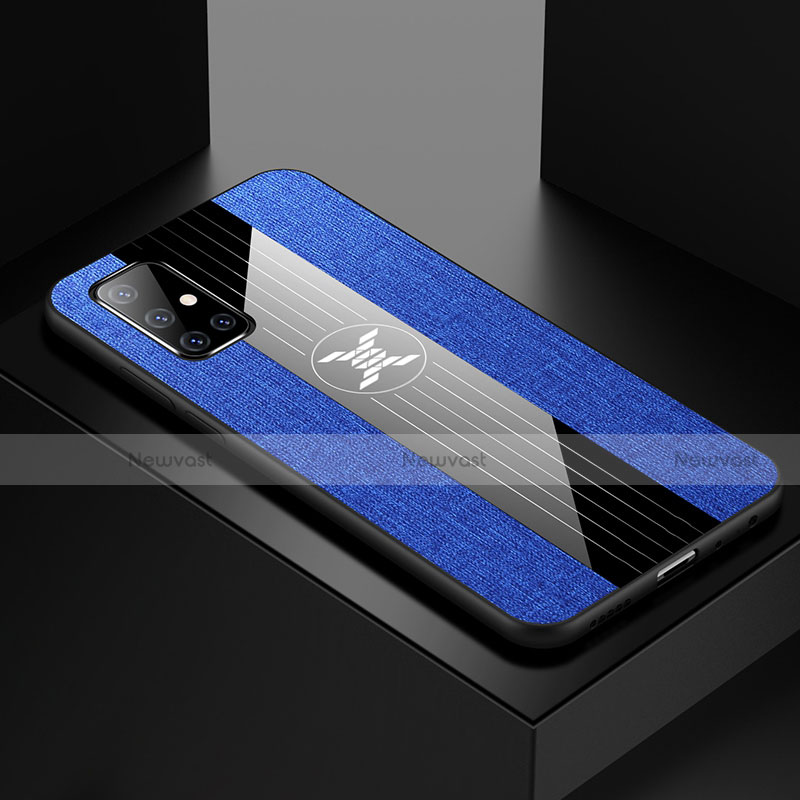 Ultra-thin Silicone Gel Soft Case Cover S01 for Samsung Galaxy A71 5G Blue