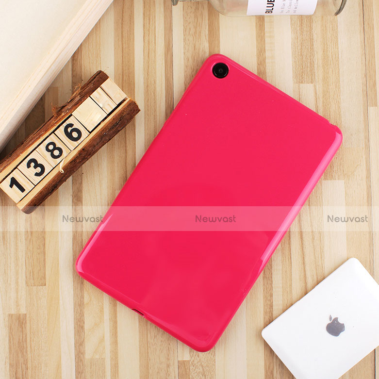 Ultra-thin Silicone Gel Soft Case Cover S01 for Xiaomi Mi Pad Hot Pink