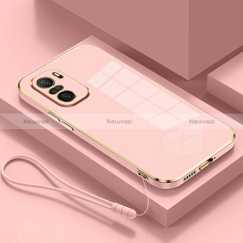 Ultra-thin Silicone Gel Soft Case Cover S01 for Xiaomi Redmi K40 Pro 5G Pink