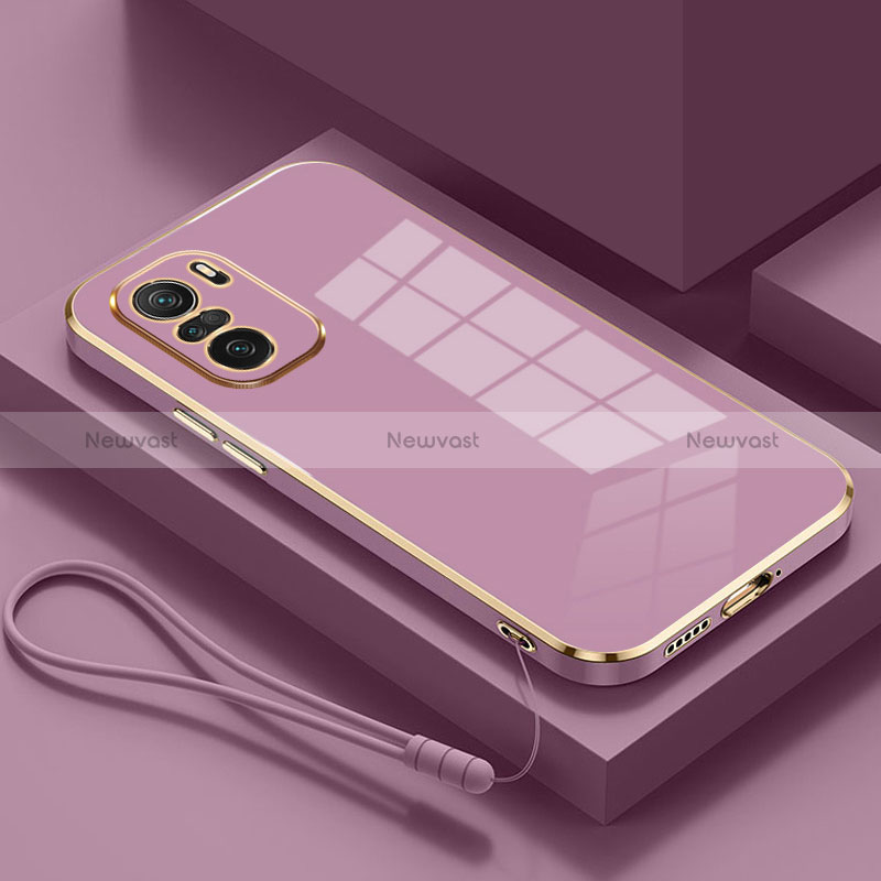 Ultra-thin Silicone Gel Soft Case Cover S01 for Xiaomi Redmi K40 Pro 5G Purple