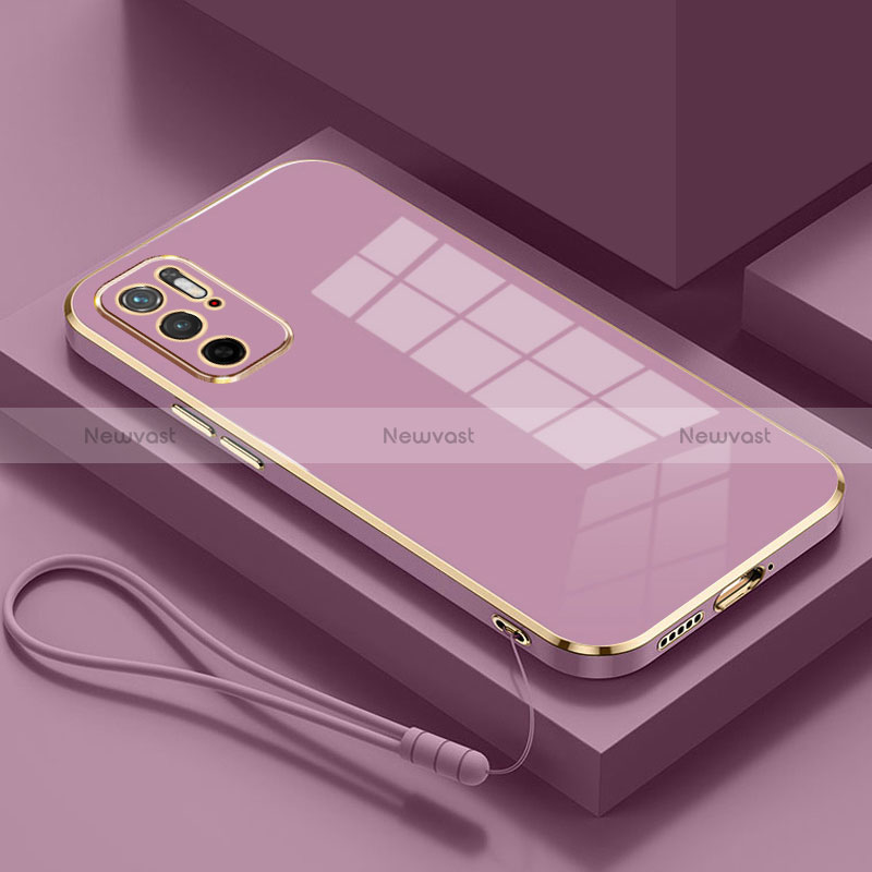 Ultra-thin Silicone Gel Soft Case Cover S01 for Xiaomi Redmi Note 10 5G Purple