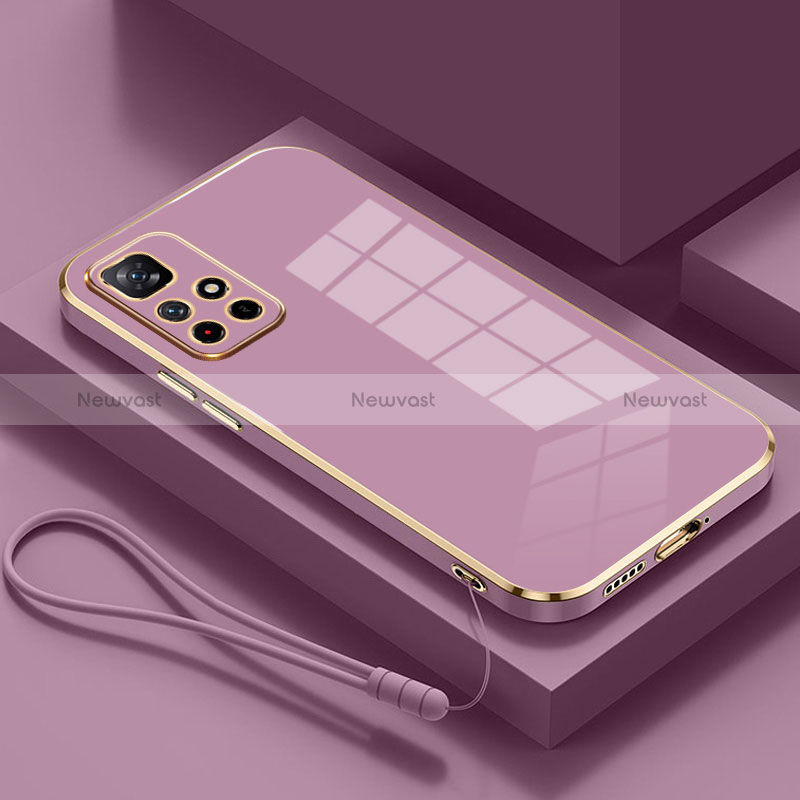 Ultra-thin Silicone Gel Soft Case Cover S01 for Xiaomi Redmi Note 11 5G Purple