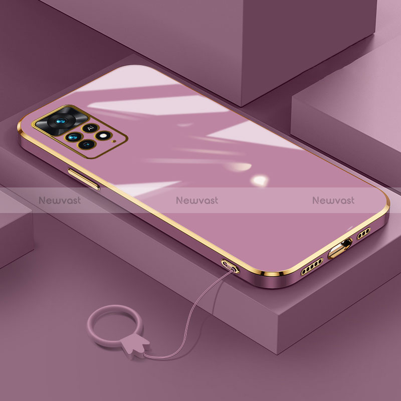 Ultra-thin Silicone Gel Soft Case Cover S01 for Xiaomi Redmi Note 11 Pro 4G Purple