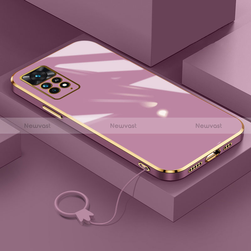 Ultra-thin Silicone Gel Soft Case Cover S01 for Xiaomi Redmi Note 11 Pro 5G Purple