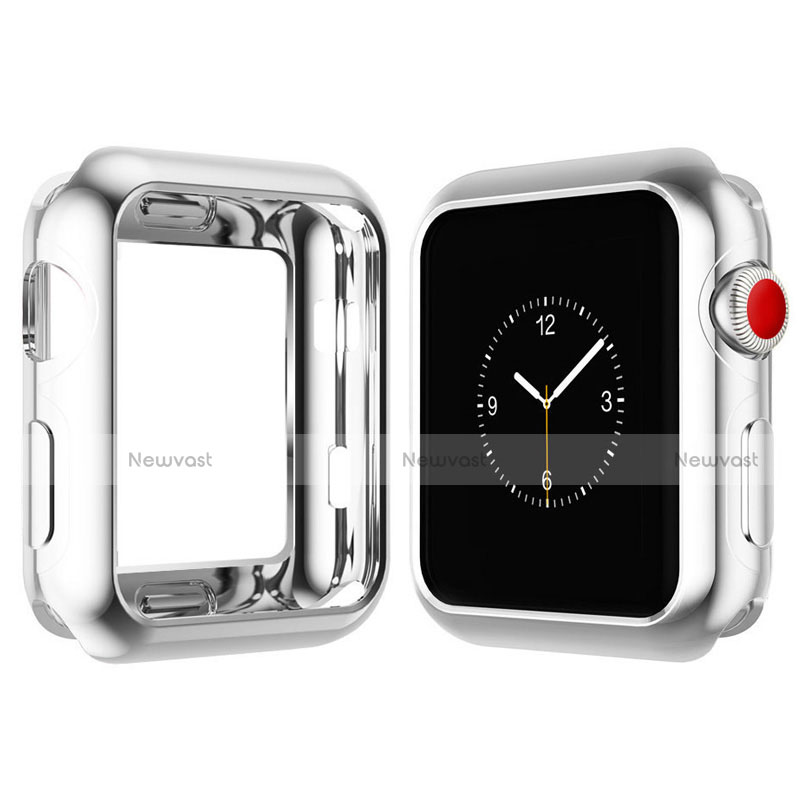 Ultra-thin Silicone Gel Soft Case Cover S02 for Apple iWatch 4 44mm Silver