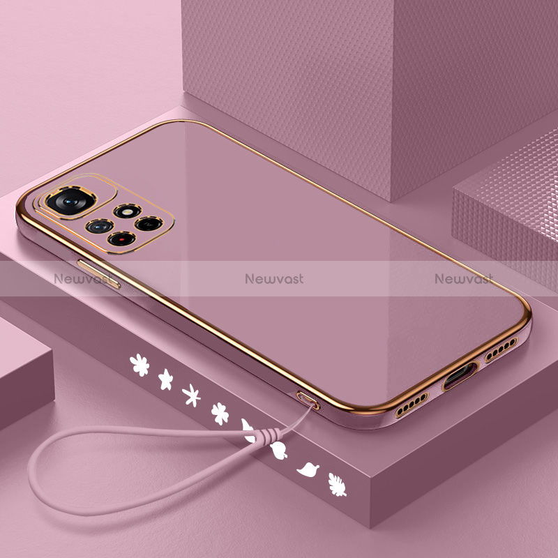 Ultra-thin Silicone Gel Soft Case Cover S02 for Xiaomi Redmi Note 11 5G Purple