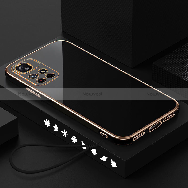 Ultra-thin Silicone Gel Soft Case Cover S02 for Xiaomi Redmi Note 11T 5G Black