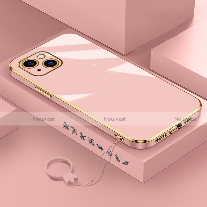 Ultra-thin Silicone Gel Soft Case Cover S03 for Apple iPhone 13 Mini Rose Gold