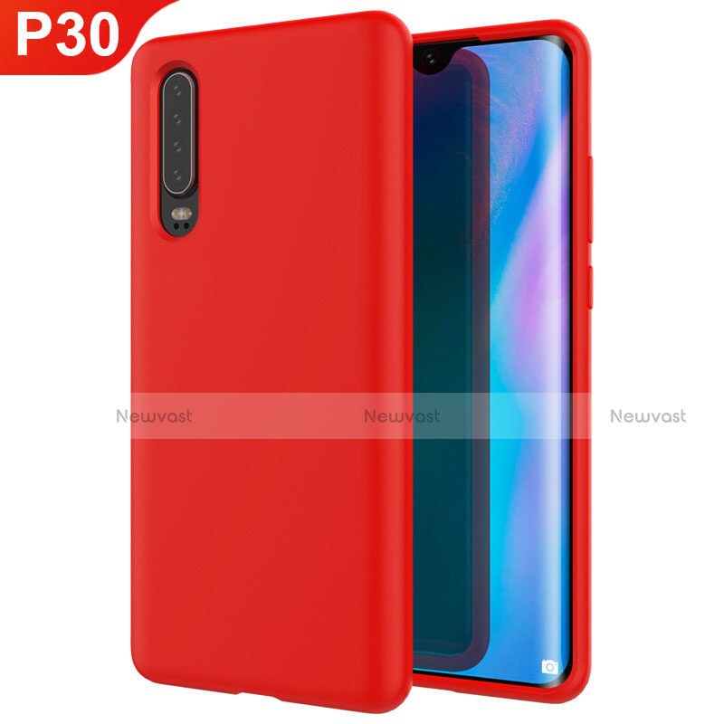 Ultra-thin Silicone Gel Soft Case Cover S03 for Huawei P30 Red