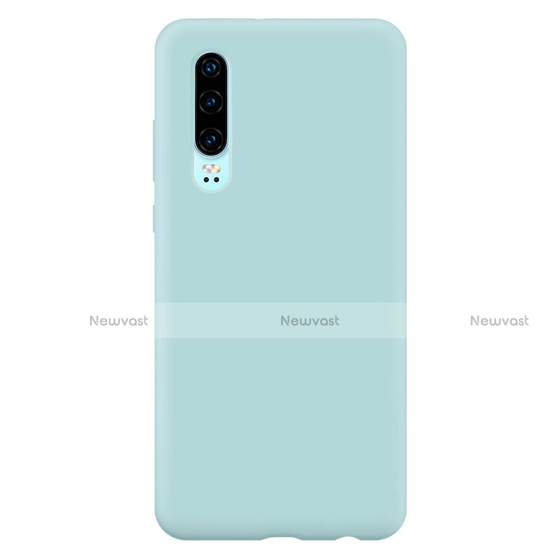 Ultra-thin Silicone Gel Soft Case Cover S04 for Huawei P30 Sky Blue