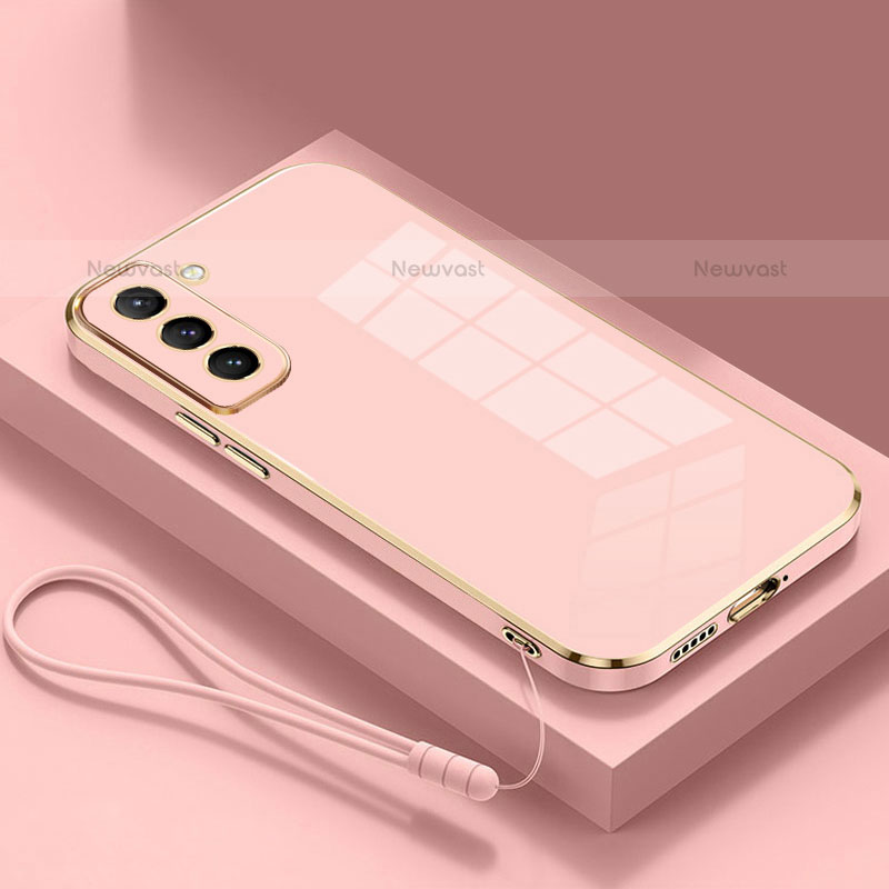 Ultra-thin Silicone Gel Soft Case Cover S04 for Samsung Galaxy S21 FE 5G Rose Gold