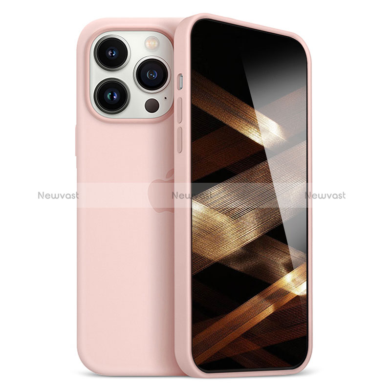 Ultra-thin Silicone Gel Soft Case Cover S05 for Apple iPhone 14 Pro Max Rose Gold