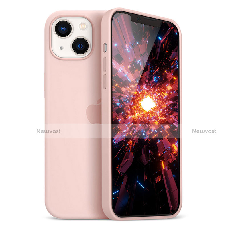 Ultra-thin Silicone Gel Soft Case Cover S05 for Apple iPhone 14 Rose Gold