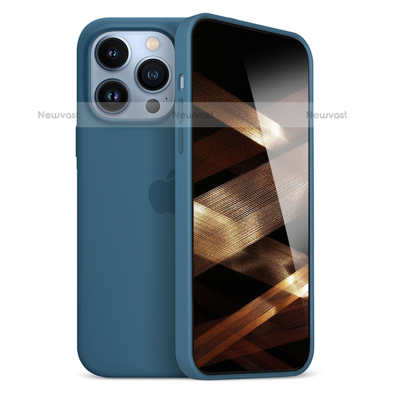 Ultra-thin Silicone Gel Soft Case Cover S05 for Apple iPhone 15 Pro Max Blue