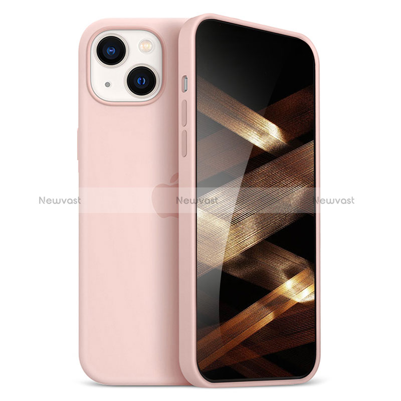 Ultra-thin Silicone Gel Soft Case Cover S05 for Apple iPhone 15 Rose Gold