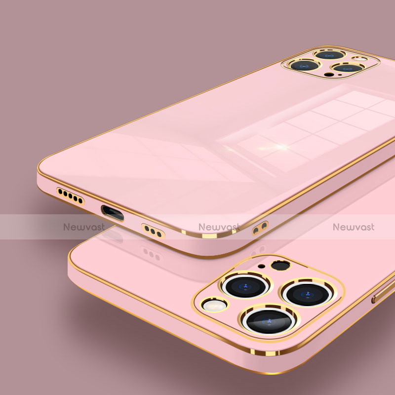 Ultra-thin Silicone Gel Soft Case Cover S06 for Apple iPhone 13 Pro Rose Gold