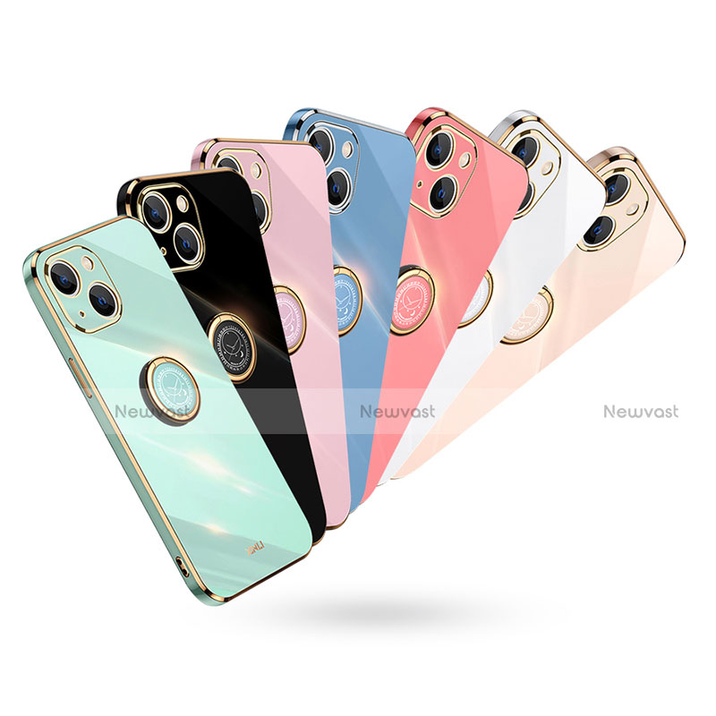 Ultra-thin Silicone Gel Soft Case Cover with Finger Ring Stand for Apple iPhone 13